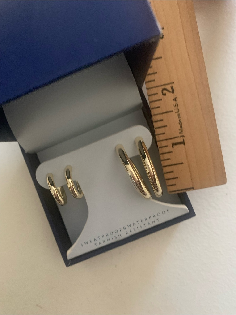 Aquamir Shiny Gold-Tone Double Hoop Earring Set - Picture 6 of 7